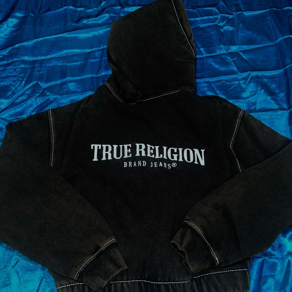 Women cropped true religion sweater